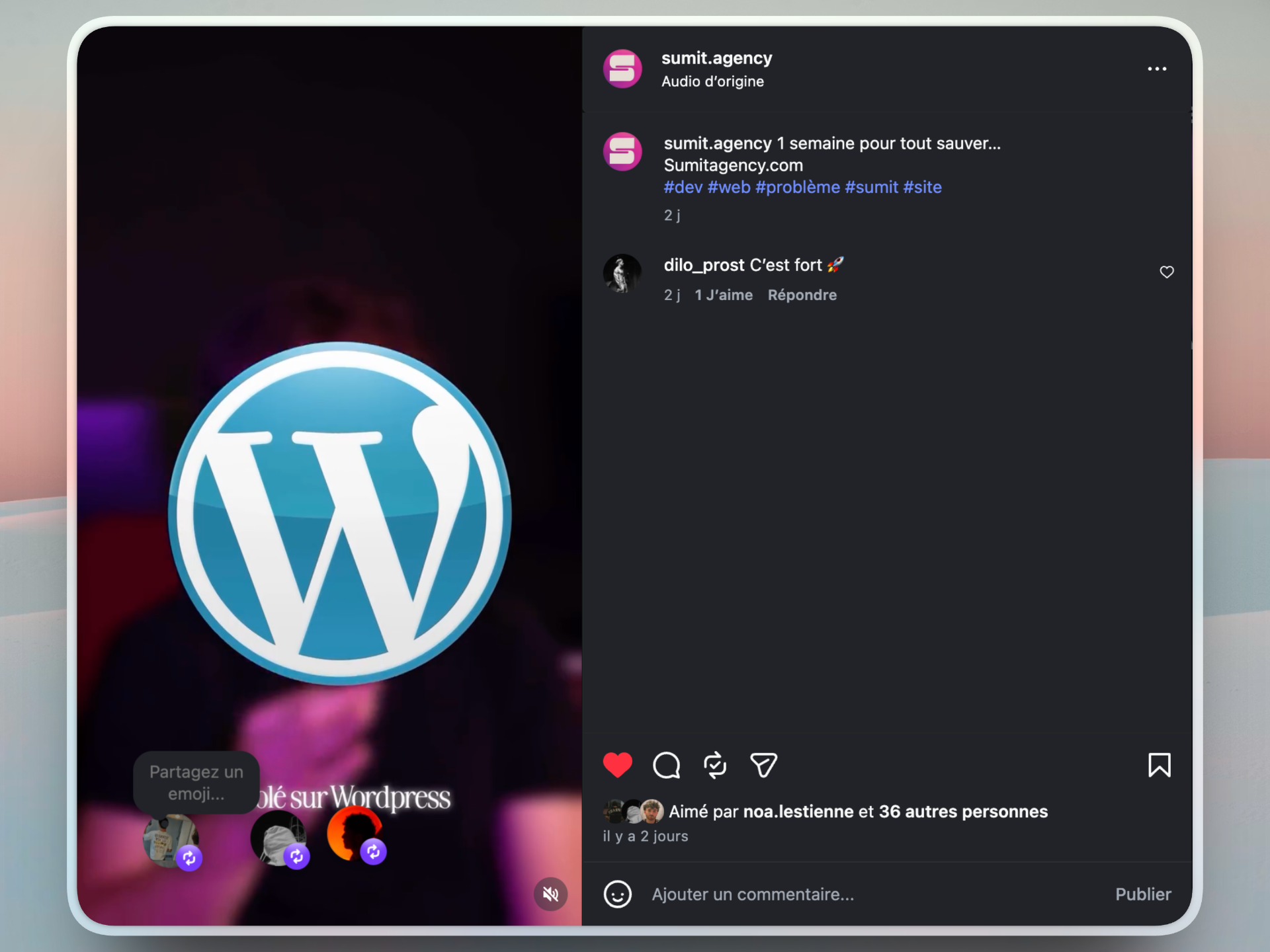 Visuels Sumit — Posts Instagram et contenus TikTok